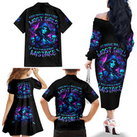 Witch Skull Family Matching Off Shoulder Long Sleeve Dress and Hawaiian Shirt Assuming Was Like Most Girls Was Your First Mistake - Wonder Print Shop