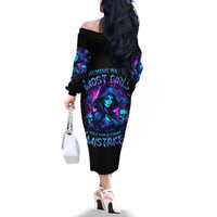 Witch Skull Family Matching Off Shoulder Long Sleeve Dress and Hawaiian Shirt Assuming Was Like Most Girls Was Your First Mistake - Wonder Print Shop