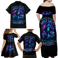 Witch Skull Family Matching Off Shoulder Maxi Dress and Hawaiian Shirt Assuming Was Like Most Girls Was Your First Mistake - Wonder Print Shop