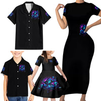 Witch Skull Family Matching Short Sleeve Bodycon Dress and Hawaiian Shirt Assuming Was Like Most Girls Was Your First Mistake - Wonder Print Shop