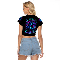 Witch Skull Raglan Cropped T Shirt Assuming Was Like Most Girls Was Your First Mistake - Wonder Print Shop