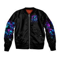 Witch Skull Sleeve Zip Bomber Jacket Assuming Was Like Most Girls Was Your First Mistake - Wonder Print Shop