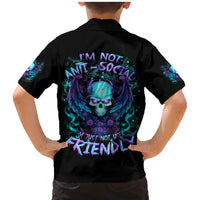 Angel Skull Family Matching Mermaid Dress and Hawaiian Shirt I'm Not Anti-Social I'm Just Not User Friendly - Wonder Print Shop