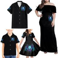 Angel Skull Family Matching Off Shoulder Maxi Dress and Hawaiian Shirt I'm Not Anti-Social I'm Just Not User Friendly - Wonder Print Shop