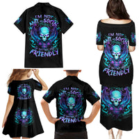 Angel Skull Family Matching Puletasi and Hawaiian Shirt I'm Not Anti-Social I'm Just Not User Friendly - Wonder Print Shop