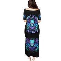 Angel Skull Family Matching Puletasi and Hawaiian Shirt I'm Not Anti-Social I'm Just Not User Friendly - Wonder Print Shop