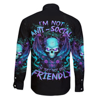 Angel Skull Family Matching Summer Maxi Dress and Hawaiian Shirt I'm Not Anti-Social I'm Just Not User Friendly - Wonder Print Shop