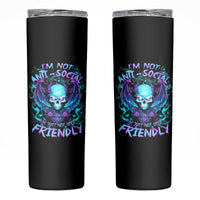 Angel Skull Skinny Tumbler I'm Not Anti-Social I'm Just Not User Friendly - Wonder Print Shop