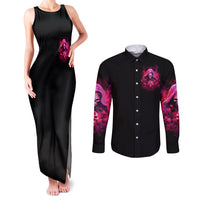 Witch Skull Couples Matching Tank Maxi Dress and Long Sleeve Button Shirt I'm Not Anti-Social I'm Just Not User Friendly - Wonder Print Shop