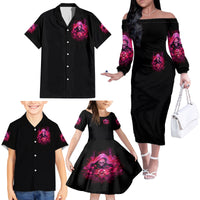 Witch Skull Family Matching Off Shoulder Long Sleeve Dress and Hawaiian Shirt I'm Not Anti-Social I'm Just Not User Friendly - Wonder Print Shop