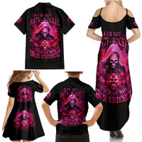 Witch Skull Family Matching Summer Maxi Dress and Hawaiian Shirt I'm Not Anti-Social I'm Just Not User Friendly - Wonder Print Shop