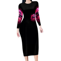 Witch Skull Long Sleeve Bodycon Dress I'm Not Anti-Social I'm Just Not User Friendly - Wonder Print Shop