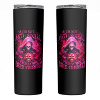 Witch Skull Skinny Tumbler I'm Not Anti-Social I'm Just Not User Friendly - Wonder Print Shop
