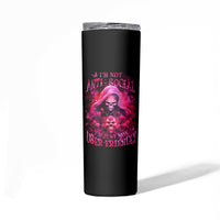 Witch Skull Skinny Tumbler I'm Not Anti-Social I'm Just Not User Friendly - Wonder Print Shop