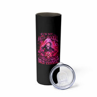 Witch Skull Skinny Tumbler I'm Not Anti-Social I'm Just Not User Friendly - Wonder Print Shop