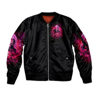 Witch Skull Sleeve Zip Bomber Jacket I'm Not Anti-Social I'm Just Not User Friendly - Wonder Print Shop