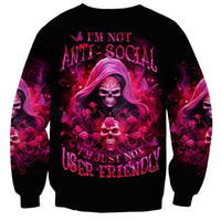 Witch Skull Sweatshirt I'm Not Anti-Social I'm Just Not User Friendly - Wonder Print Shop