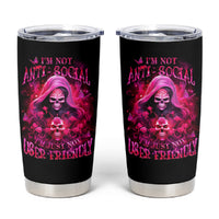 Witch Skull Tumbler Cup I'm Not Anti-Social I'm Just Not User Friendly - Wonder Print Shop