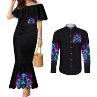 Witch Skull Couples Matching Mermaid Dress and Long Sleeve Button Shirt I Have 3 Sides And The Side You Never Want To See