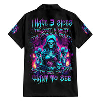 Witch Skull Family Matching Long Sleeve Bodycon Dress and Hawaiian Shirt I Have 3 Sides And The Side You Never Want To See - Wonder Print Shop