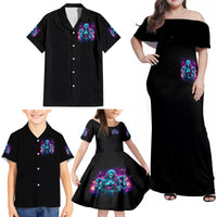 Witch Skull Family Matching Off Shoulder Maxi Dress and Hawaiian Shirt I Have 3 Sides And The Side You Never Want To See - Wonder Print Shop