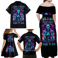 Witch Skull Family Matching Off Shoulder Maxi Dress and Hawaiian Shirt I Have 3 Sides And The Side You Never Want To See - Wonder Print Shop