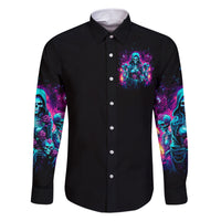 Witch Skull Family Matching Short Sleeve Bodycon Dress and Hawaiian Shirt I Have 3 Sides And The Side You Never Want To See - Wonder Print Shop