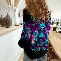 Witch Skull Women Casual Shirt I Have 3 Sides And The Side You Never Want To See - Wonder Print Shop