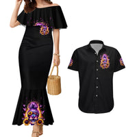 Sunflower Skull Couples Matching Mermaid Dress and Hawaiian Shirt She Is Sunshine Mixed With A Little Hurricane - Wonder Print Shop
