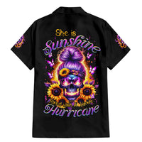 Sunflower Skull Family Matching Mermaid Dress and Hawaiian Shirt She Is Sunshine Mixed With A Little Hurricane - Wonder Print Shop