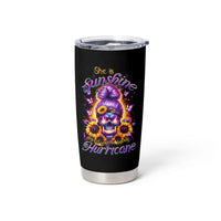 Sunflower Skull Tumbler Cup She Is Sunshine Mixed With A Little Hurricane - Wonder Print Shop