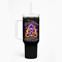 Sunflower Skull Tumbler With Handle She Is Sunshine Mixed With A Little Hurricane - Wonder Print Shop