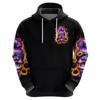 Sunflower Skull Zip Hoodie She Is Sunshine Mixed With A Little Hurricane - Wonder Print Shop