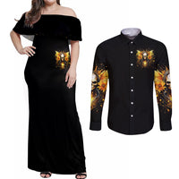 Fairy Skull Couples Matching Off Shoulder Maxi Dress and Long Sleeve Button Shirt The Good Girl In Me Got Tired Of The Bullshit - Wonder Print Shop