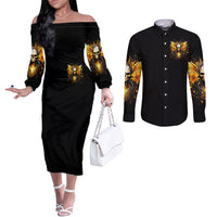 Fairy Skull Couples Matching Off The Shoulder Long Sleeve Dress and Long Sleeve Button Shirt The Good Girl In Me Got Tired Of The Bullshit