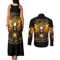 Fairy Skull Couples Matching Tank Maxi Dress and Long Sleeve Button Shirt The Good Girl In Me Got Tired Of The Bullshit - Wonder Print Shop