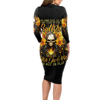 Fairy Skull Long Sleeve Bodycon Dress The Good Girl In Me Got Tired Of The Bullshit - Wonder Print Shop