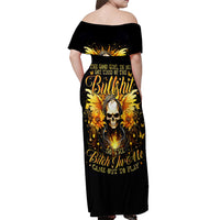 Fairy Skull Off Shoulder Maxi Dress The Good Girl In Me Got Tired Of The Bullshit - Wonder Print Shop