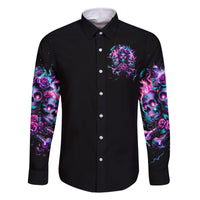 Flower Skull Family Matching Off Shoulder Short Dress and Hawaiian Shirt Stuck Between IDK IDC - Wonder Print Shop