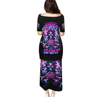 Flower Skull Family Matching Puletasi and Hawaiian Shirt Stuck Between IDK IDC - Wonder Print Shop