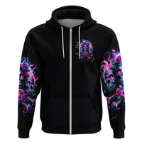Flower Skull Hoodie Stuck Between IDK IDC - Wonder Print Shop