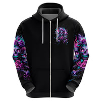 Flower Skull Hoodie Stuck Between IDK IDC - Wonder Print Shop