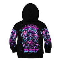 Flower Skull Kid Hoodie Stuck Between IDK IDC - Wonder Print Shop