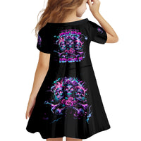 Flower Skull Kid Short Sleeve Dress Stuck Between IDK IDC - Wonder Print Shop
