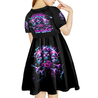 Flower Skull Kid Short Sleeve Dress Stuck Between IDK IDC - Wonder Print Shop