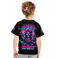 Flower Skull Kid T Shirt Stuck Between IDK IDC - Wonder Print Shop