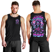 Flower Skull Men Tank Top Stuck Between IDK IDC - Wonder Print Shop