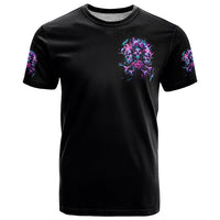 Flower Skull T Shirt Stuck Between IDK IDC - Wonder Print Shop