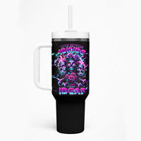 Flower Skull Tumbler With Handle Stuck Between IDK IDC - Wonder Print Shop