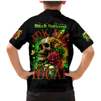 Rose Skull Family Matching Mermaid Dress and Hawaiian Shirt Stuck Between IDK IDC - Wonder Print Shop